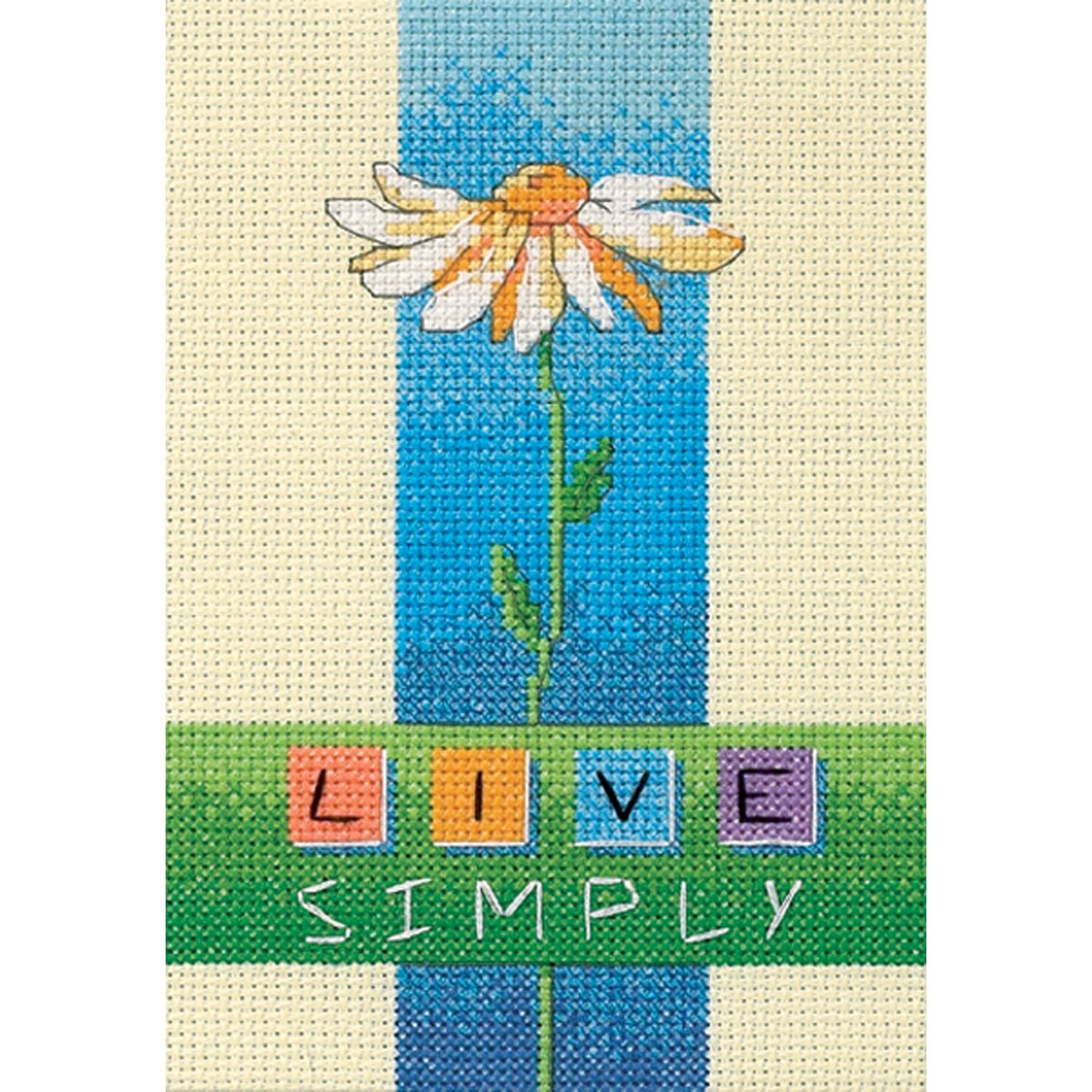 Live Simply Mini Counted Cross Stitch Kit-5""X7"" 14 Count