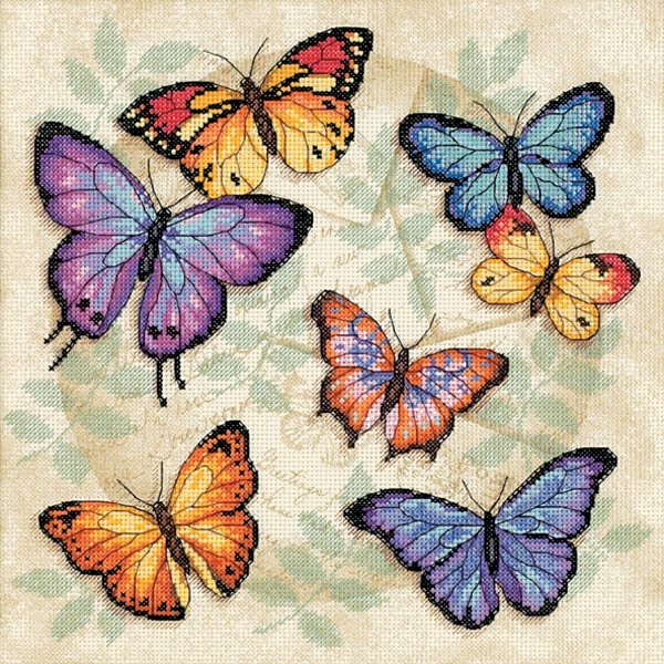 Butterfly Profusion Counted Cross Stitch Kit-11""X11"" 14 Count