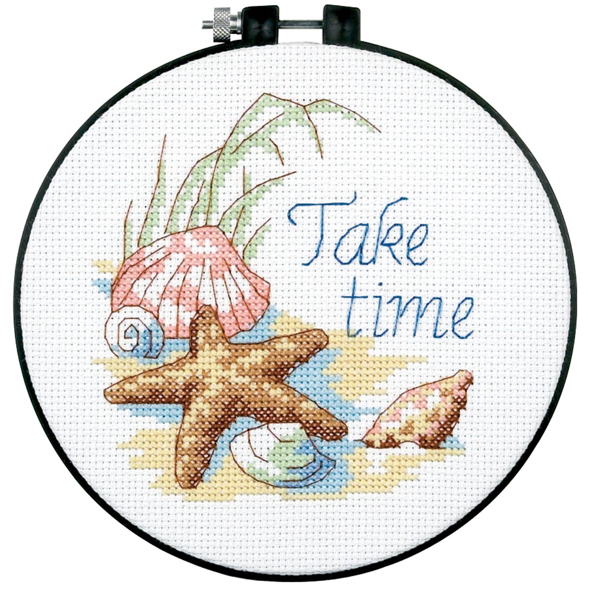 Learn-A-Craft Take Time Counted Cross Stitch Kit-6"" Round 14 Count