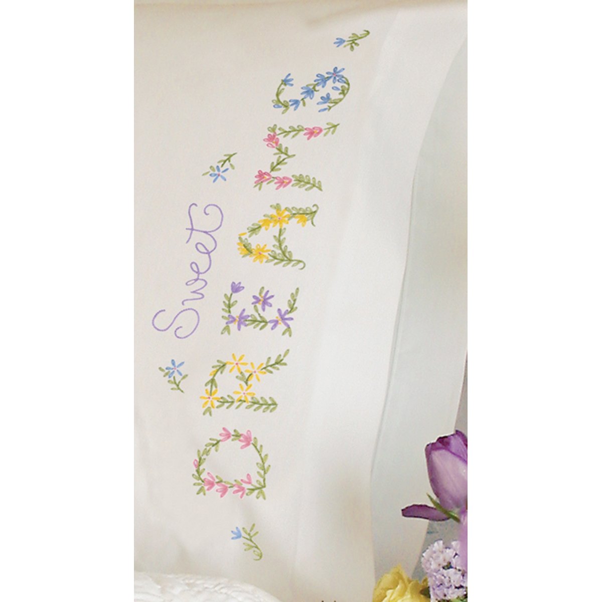 Stamped Embroidery Pillowcase Pair 20""X30""-Dreams