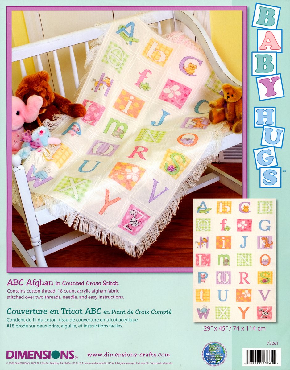 Baby Hugs ABC Afghan Counted Cross Stitch Kit-29""X45"" 18 Count