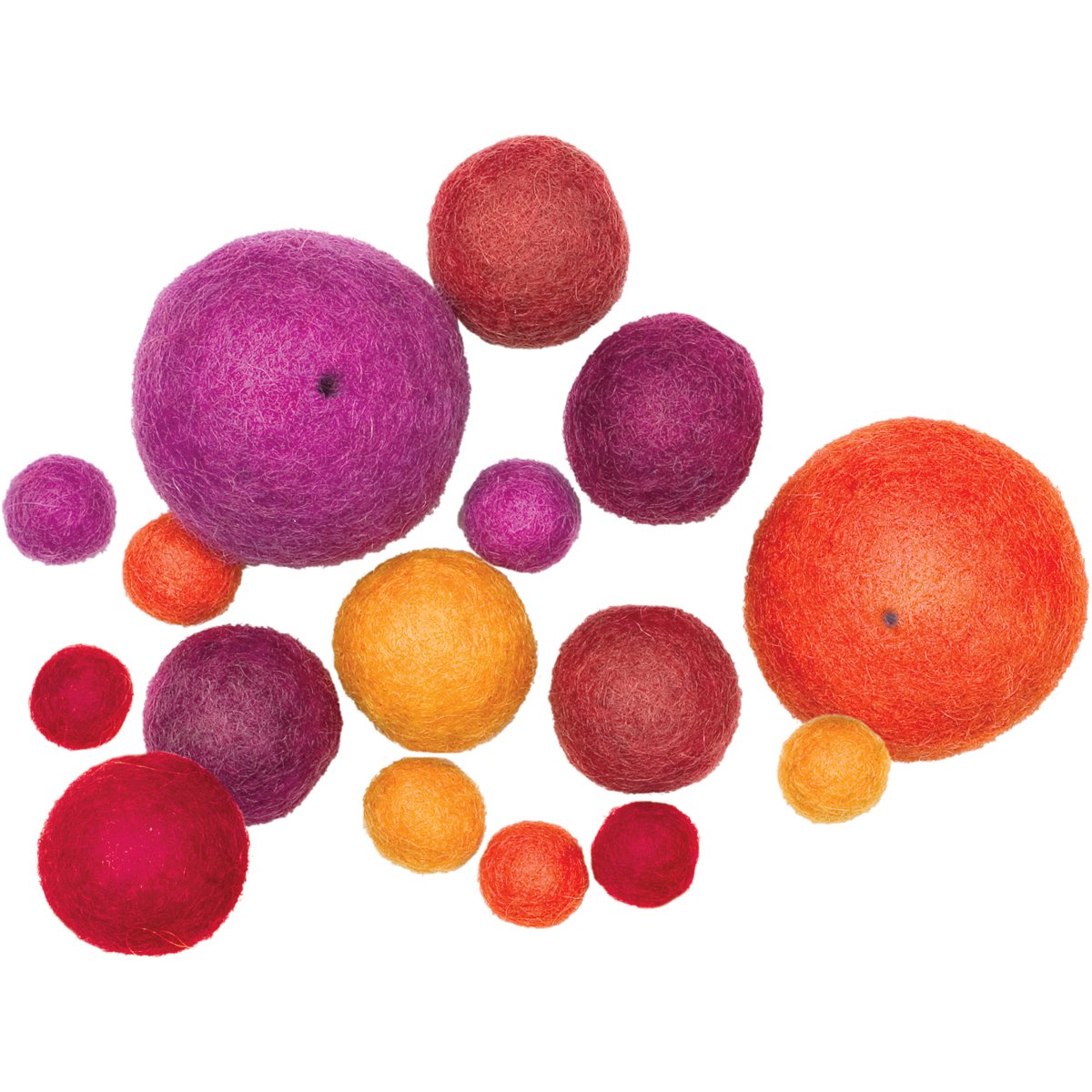 Feltworks Ball Assortment-Warm 16/Pkg