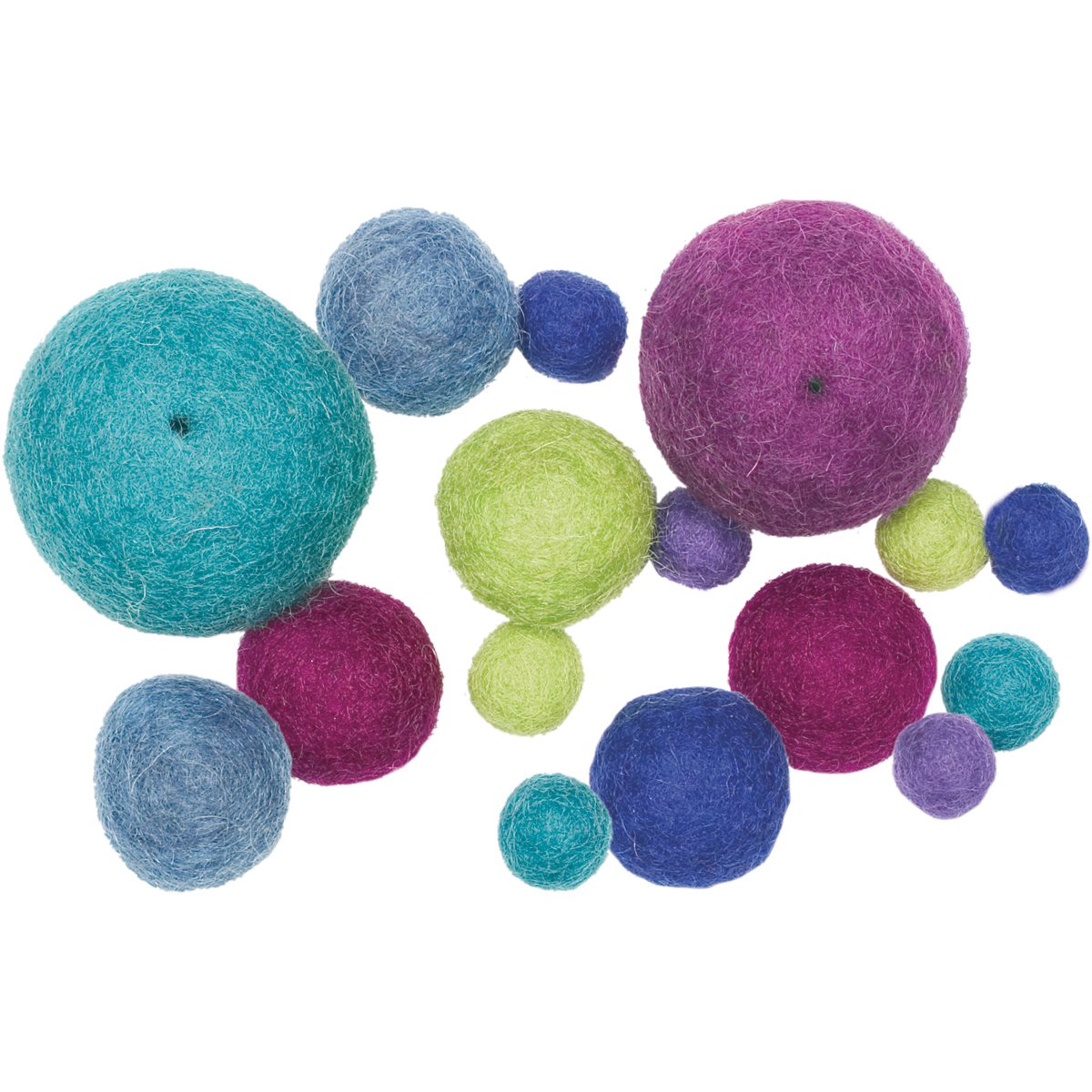 Feltworks Ball Assortment-Cool 16/Pkg