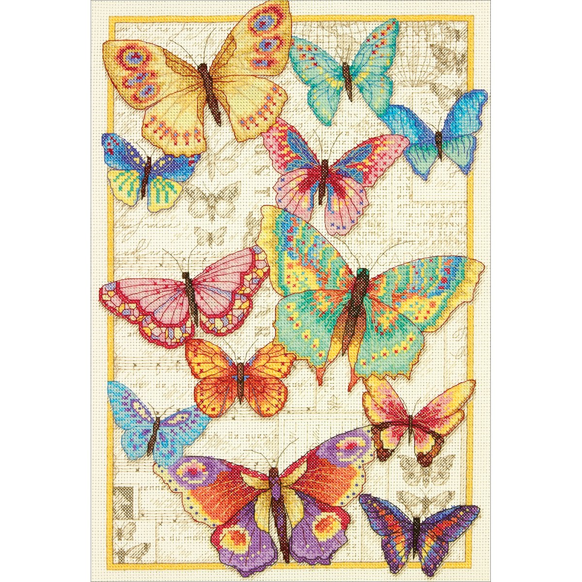 Gold Collection Butterfly Beauty Counted Cross Stitch Kit-10""X14"" 14 Count