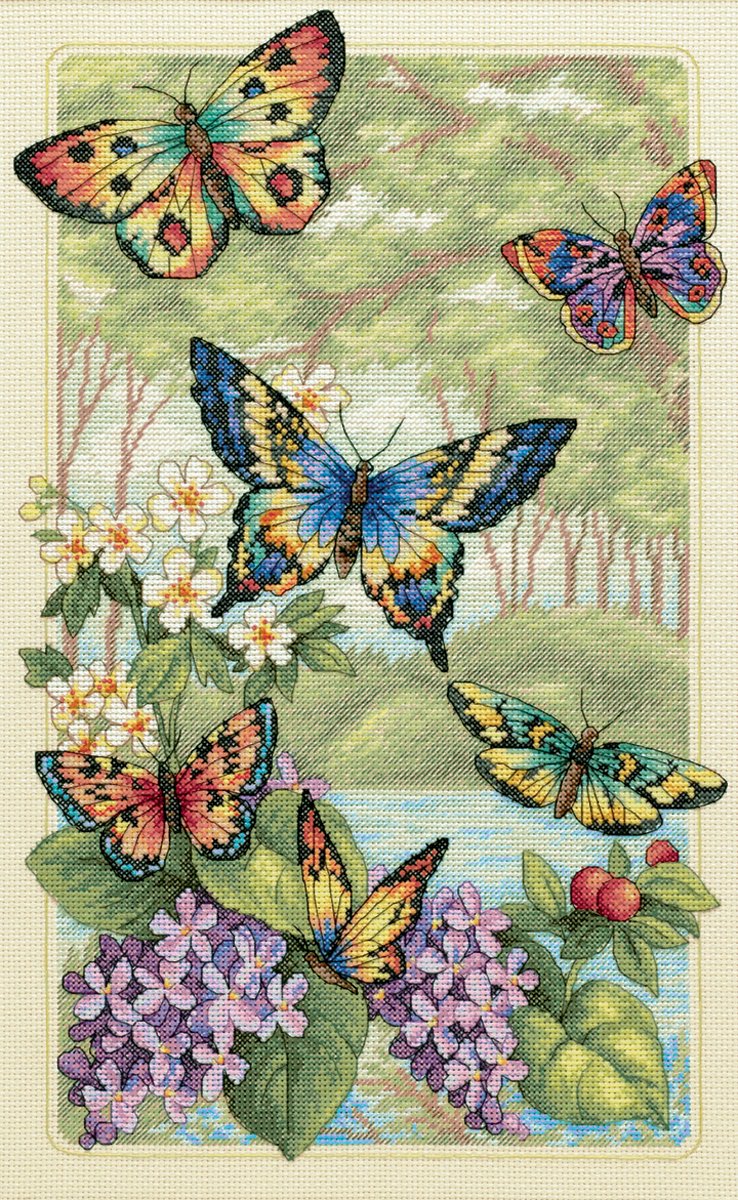 Gold Collection Butterfly Forest Counted Cross Stitch Kit-10""X16"" 14 Count