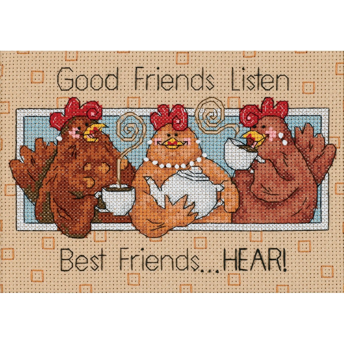 Good Friends Listen Mini Counted Cross Stitch Kit-7""X5"" 14 Count