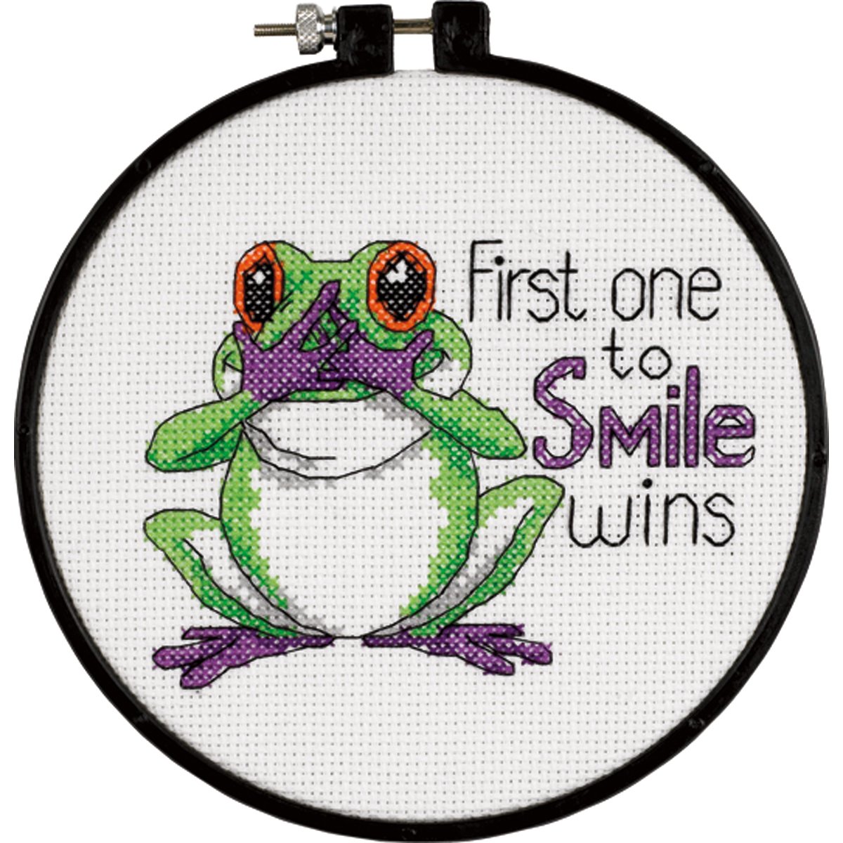 Learn-A-Craft First One To Smile Counted Cross Stitch Kit-6"" Round 14 Count