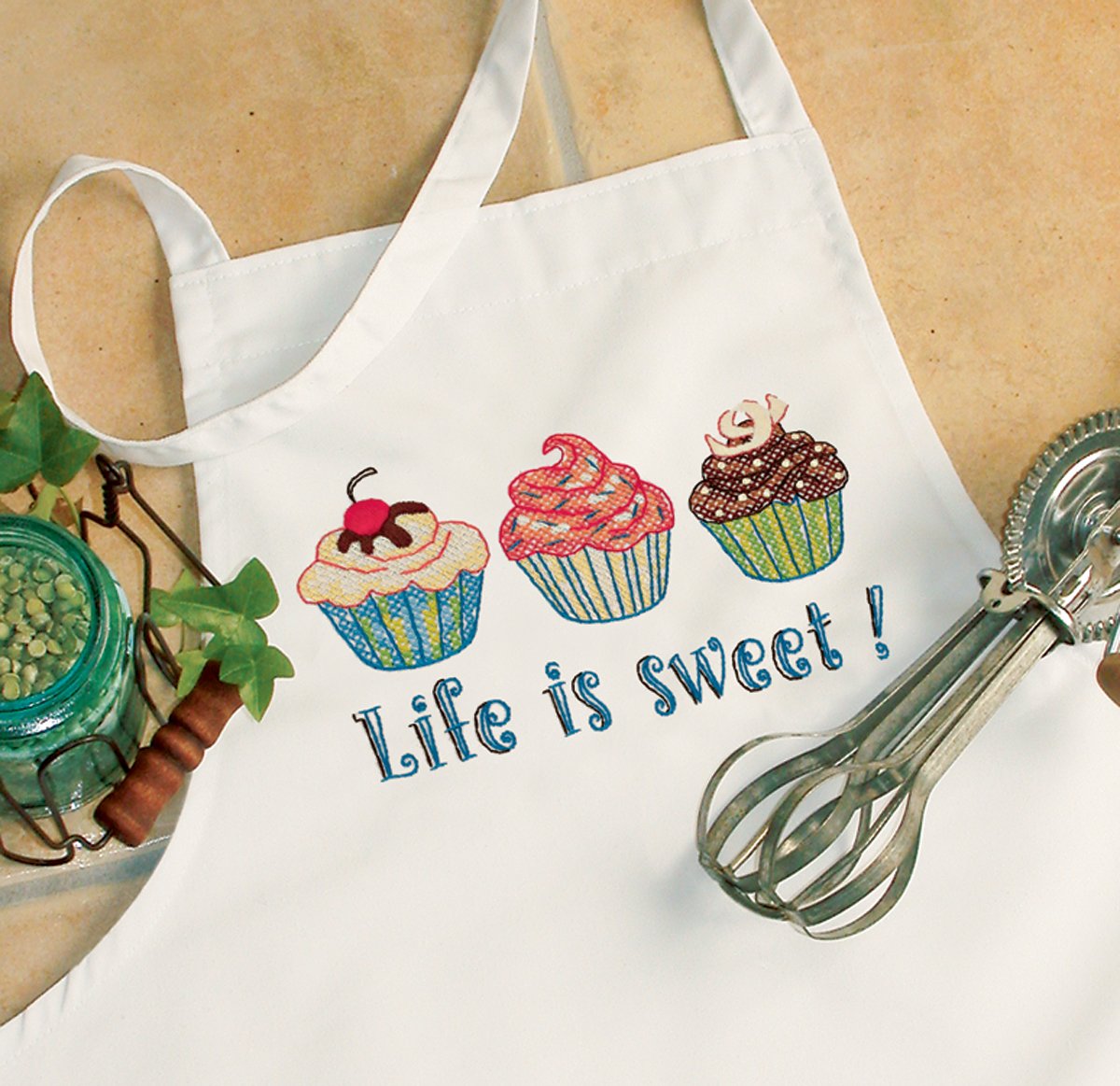 Stamped Cross Stitch Apron 33""X36""-Life Is Sweet