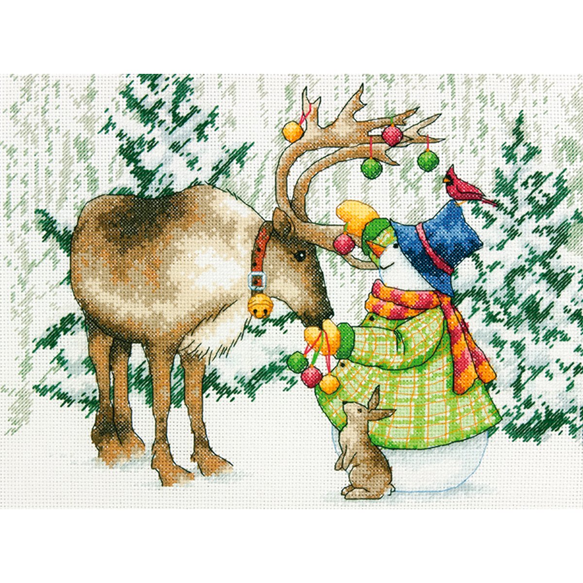 Ornamental Reindeer Counted Cross Stitch Kit-12""X9"" 14 Count