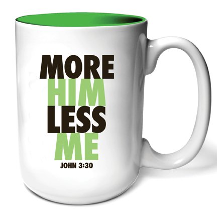 More Him Mug (Size: , Color: Green on white)