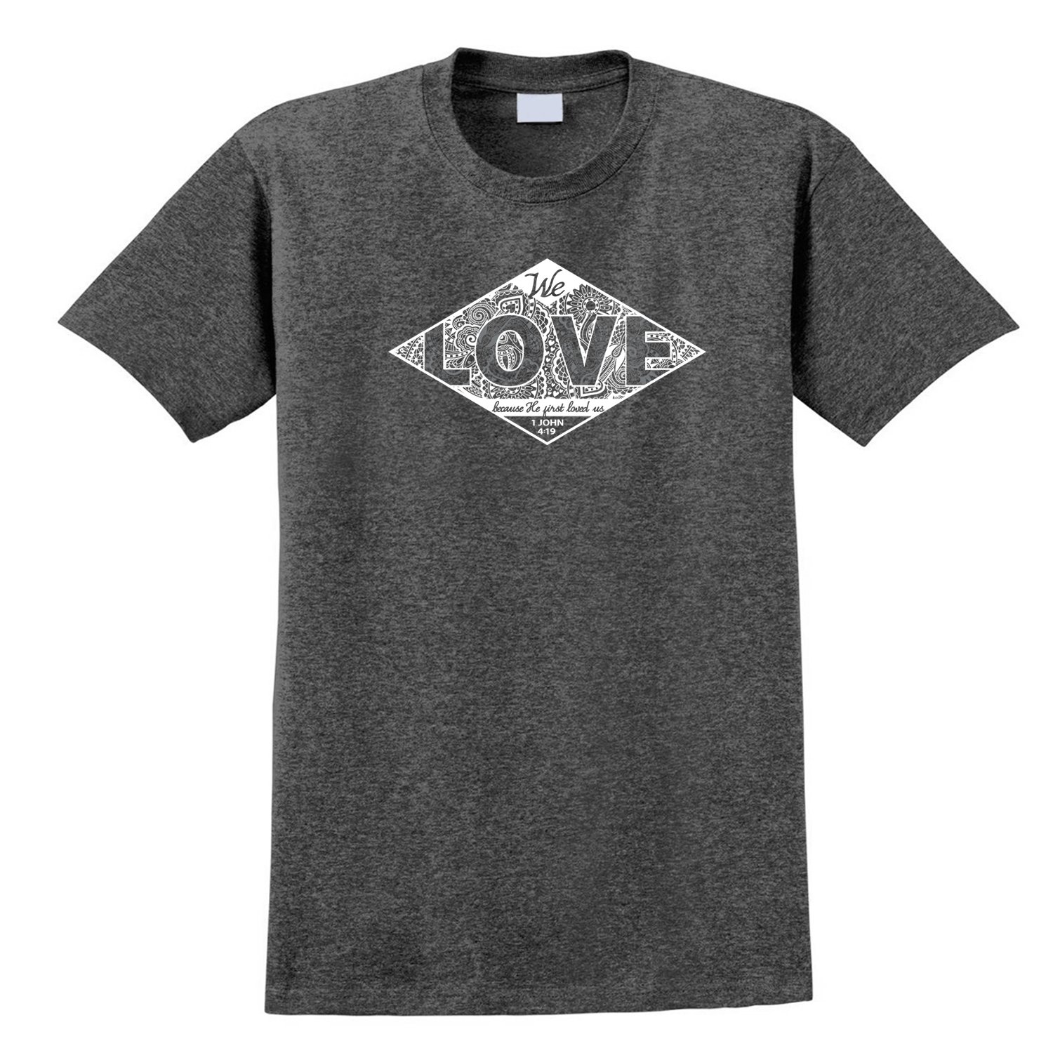 We Love First (Size: Small, Color: Charcoal Heather)