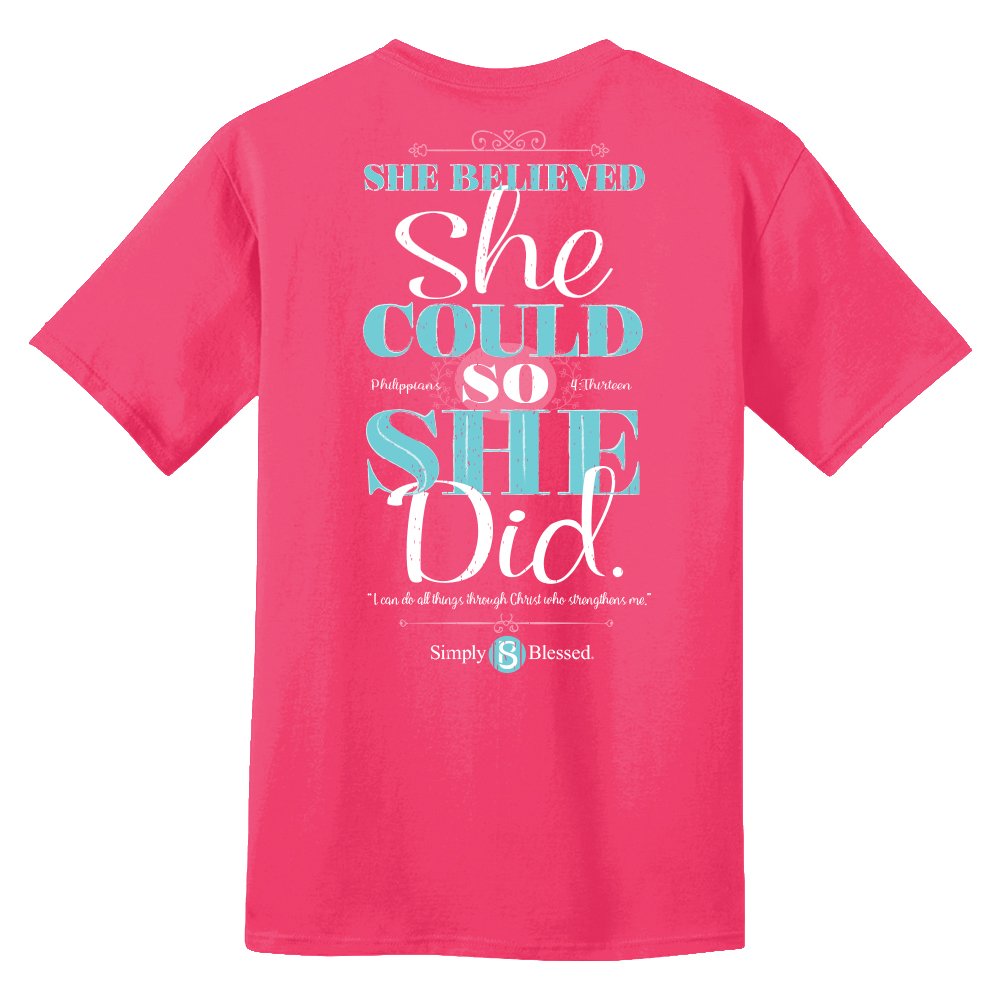 She Believed (Size: Small, Color: Heliconia)