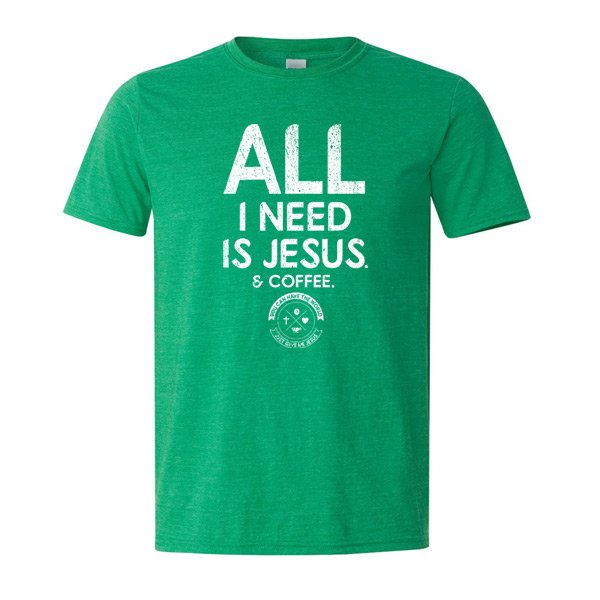Jesus and Coffee (Size: Small, Color: Kelly Heather)